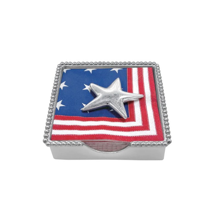 Mariposa Stars and Stripes Star Beaded Napkin Box Set
