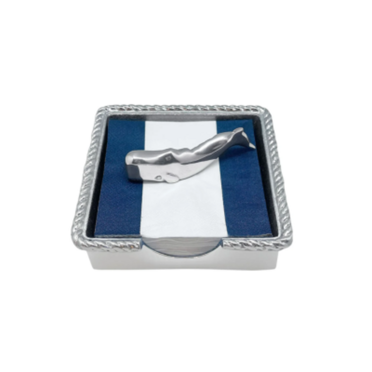 Mariposa Rope Napkin Box - Nantucket Whale