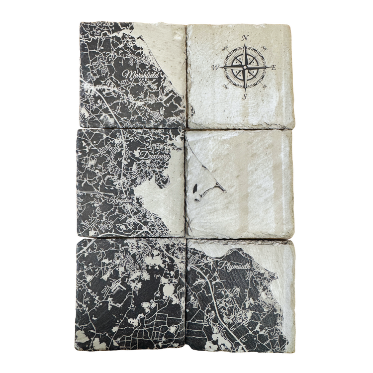 Fire & Pine South Shore Slate Square Coaster Set