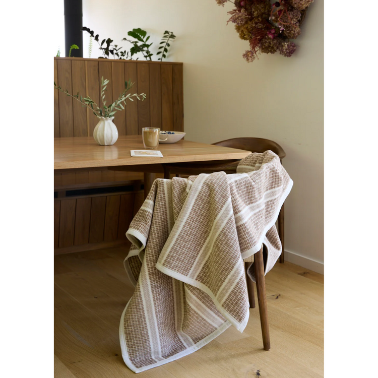 Chappy Wrap Market Stripe Sepia Blanket