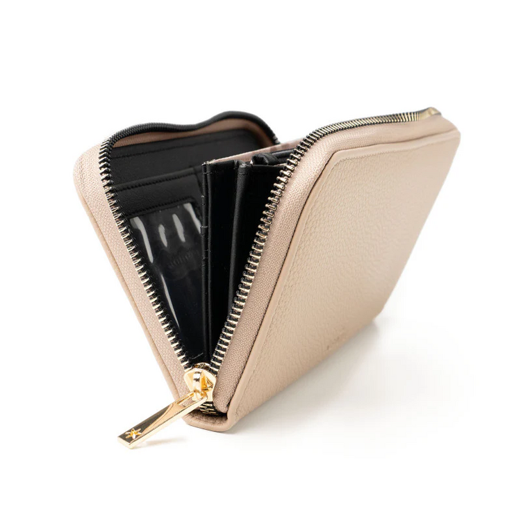 Kedzie Cream Eclipse Zip-Around Clutch