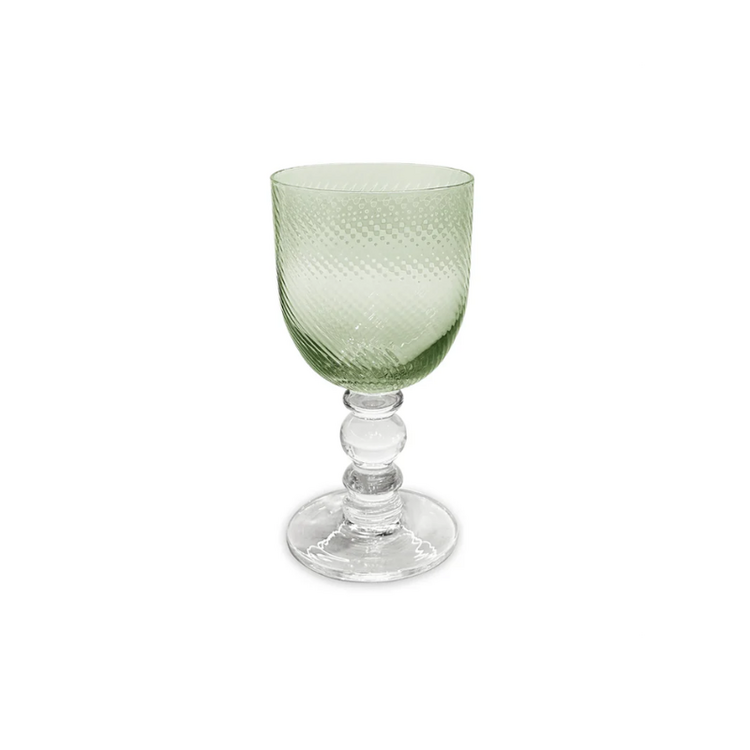 Beatriz Ball Glass French Swirl Wine Glass - Green