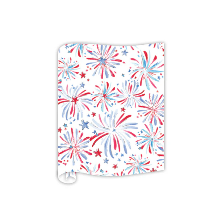 Table Runner - Red White and Blue Fireworks