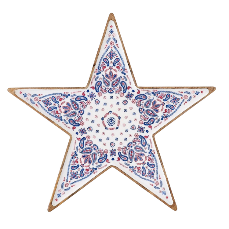 Star Tray Mango Wood 16"