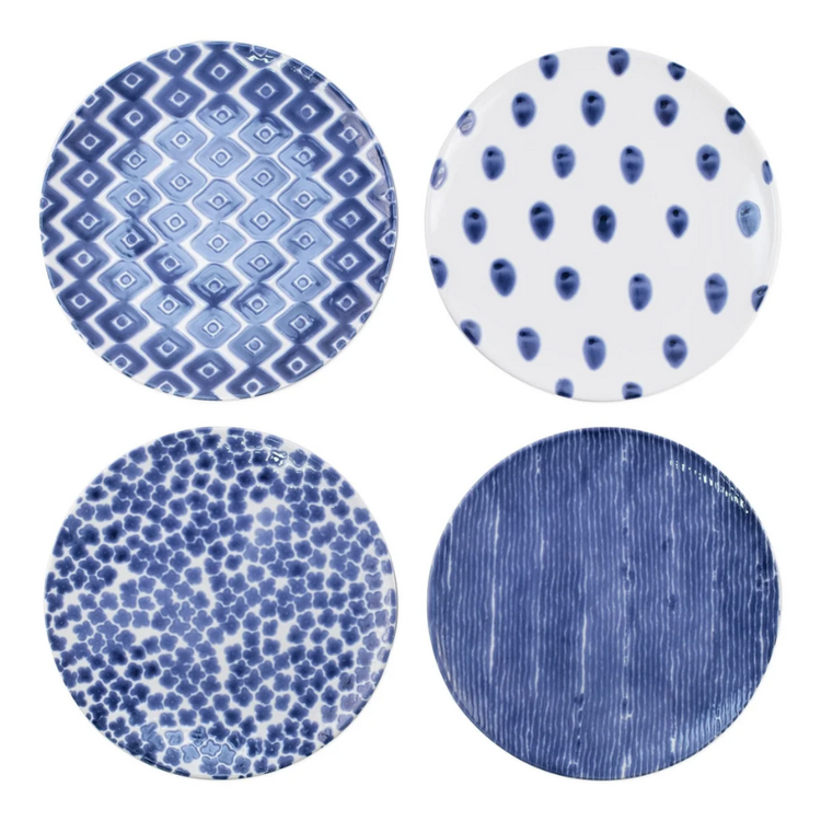 Vietri Santorini Assorted Dinner Plates Set of 4
