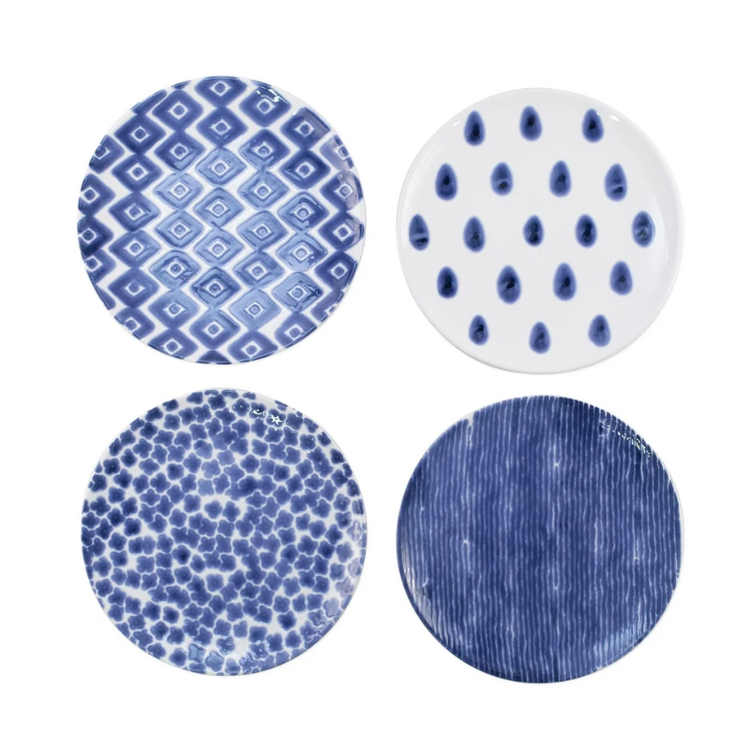 Vietri Santorini Assorted Salad Plates Set of 4