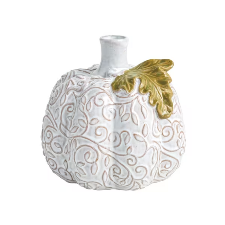 Medium Pressed Lace Pumpkin Bud Vase