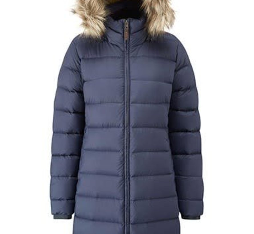 rab womens deep cover parka deep denim