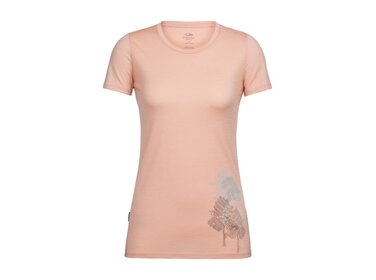 Icebreaker Women's Tech Lite Short Sleeve Low Crewe - Through the Forest