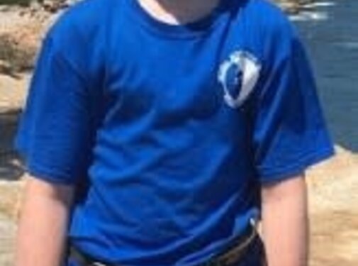 Acadia Mountain Guides Kid's Logo Short Sleeve Shirt Blue