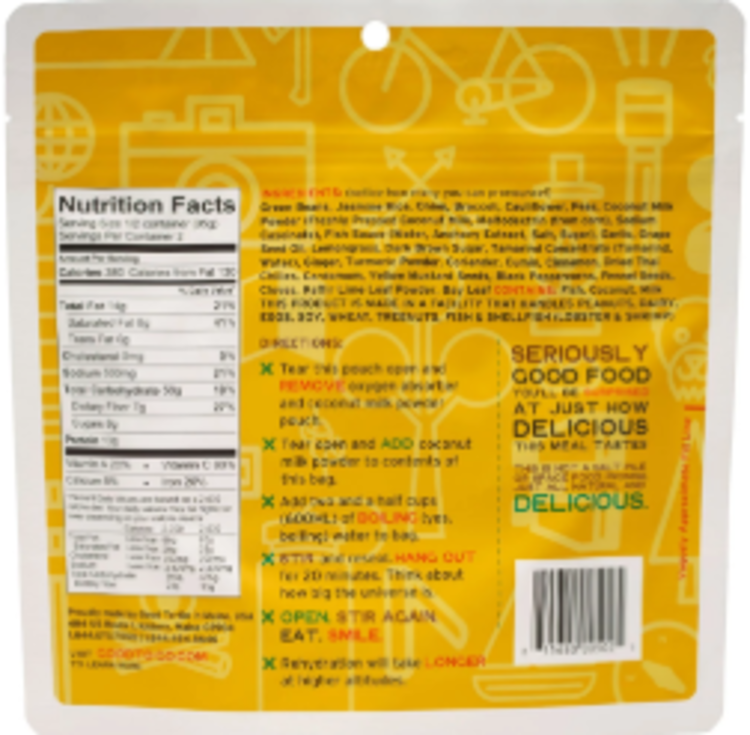 Good To-Go Thai Curry Dehydrated Meal