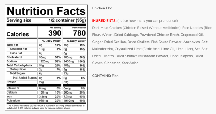 Good To-Go Chicken Pho Dehydrated Meal