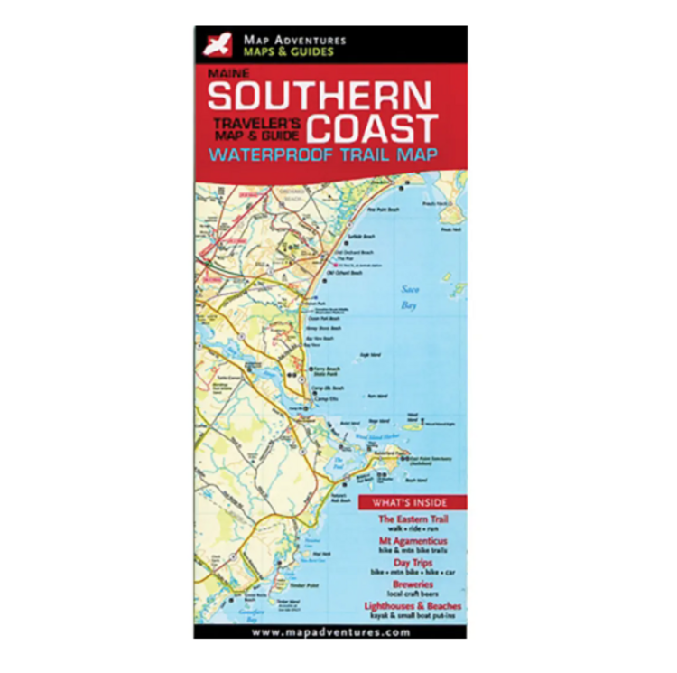 Map Adventures Maine Southern Coast Waterproof Trail Map