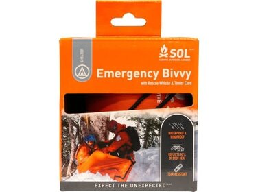 SOL Survive Outdoors Longer Emergency Bivvy w/ Rescue Whistle & Tinder Cord