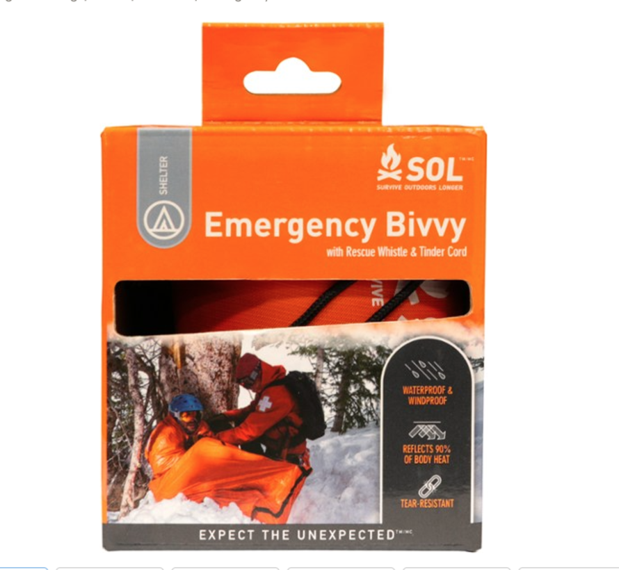 Emergency Bivvy w/ Rescue Whistle & Tinder Cord