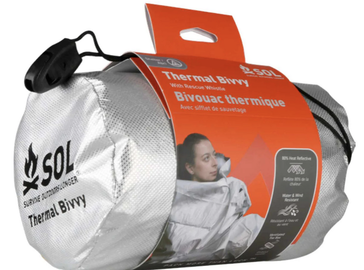 SOL Survive Outdoors Longer Thermal Bivvy with Rescue Whistle