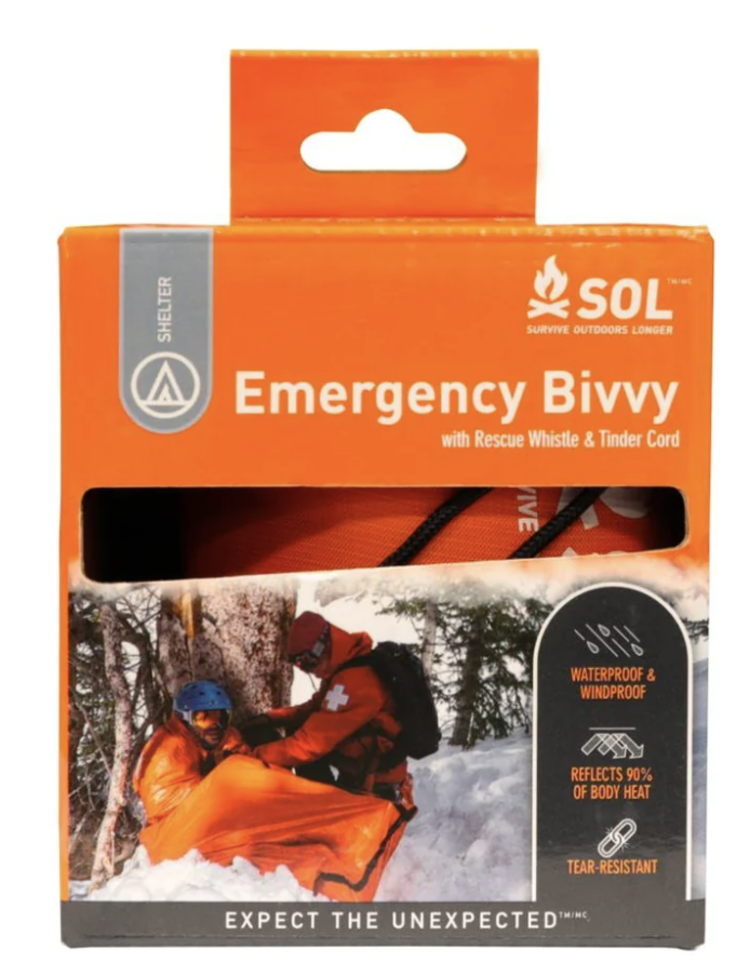 SOL Survive Outdoors Longer Emergency Bivvy w/ Rescue Whistle & Tinder Cord