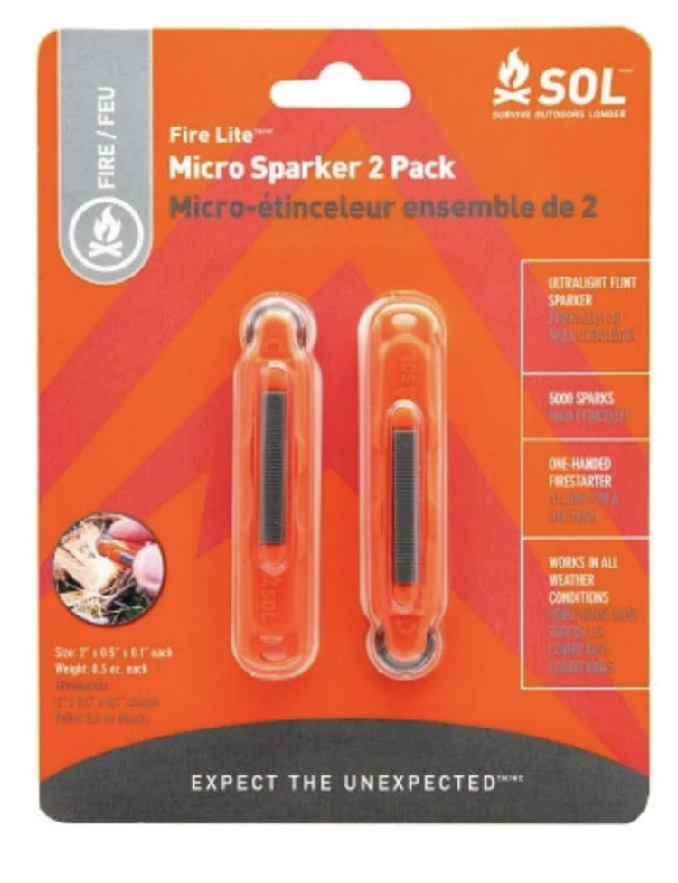 SOL Survive Outdoors Longer Fire Lite Micro Sparker 2-Pack