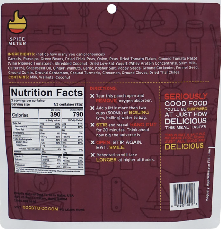 Good To-Go Indian Vegetable Korma - Double