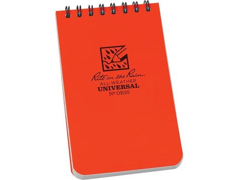 Rite in the Rain Top Spiral Notebook Orange 3 x 5