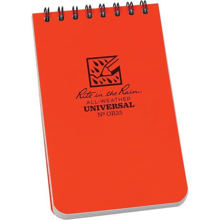 Rite in the Rain Top Spiral Notebook Orange 3 x 5