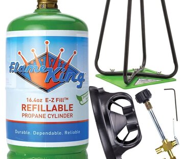 Flame King Refill Propane Kit - Refill Valve and 1L Canister