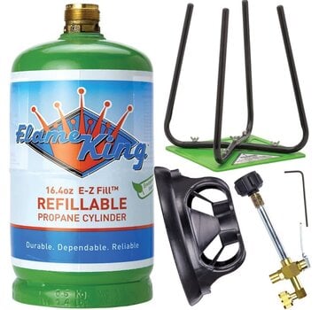 Flame King Refill Propane Kit - Refill Valve and 1L Canister