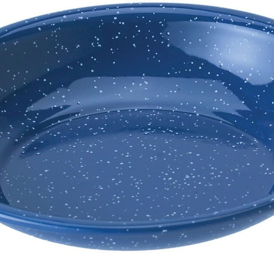 10 Enamel Camping Plates - 12 Pack Metal Camping Plates with Blue