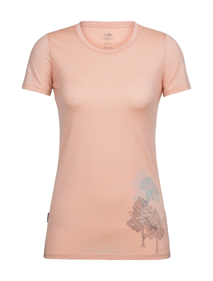 Icebreaker Women's Tech Lite Short Sleeve Low Crewe - Through the Forest