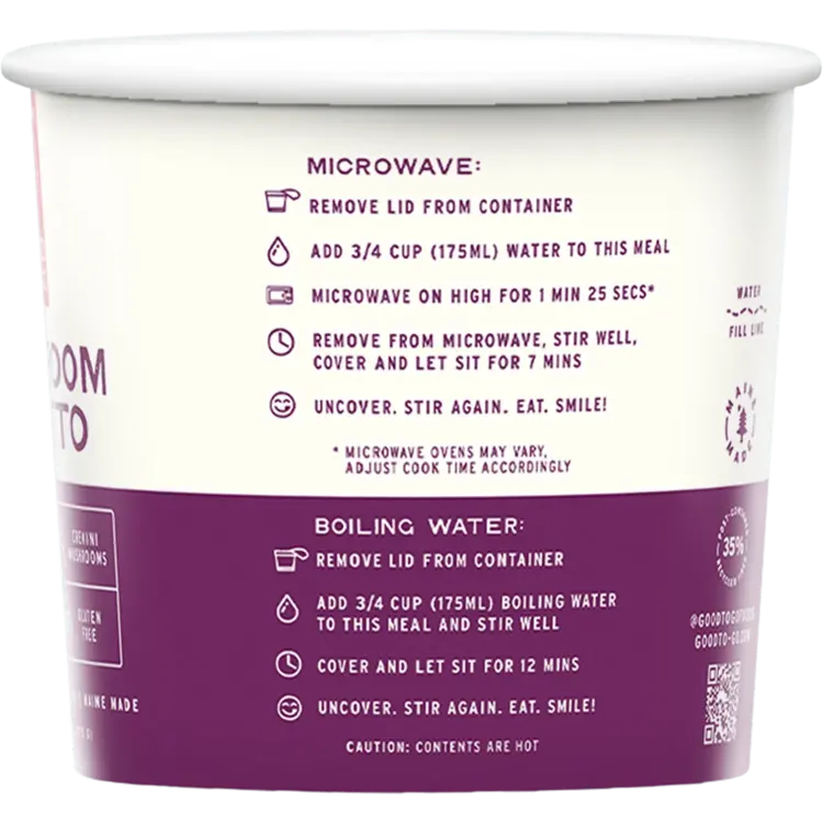 Good To-Go Mushroom Risotto Cup