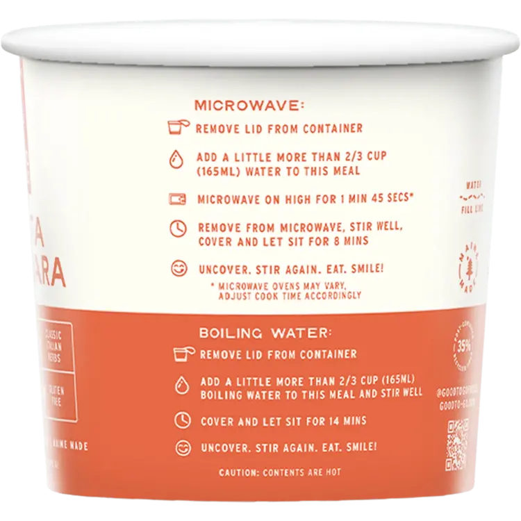 Good To-Go Pasta Marinara Cup