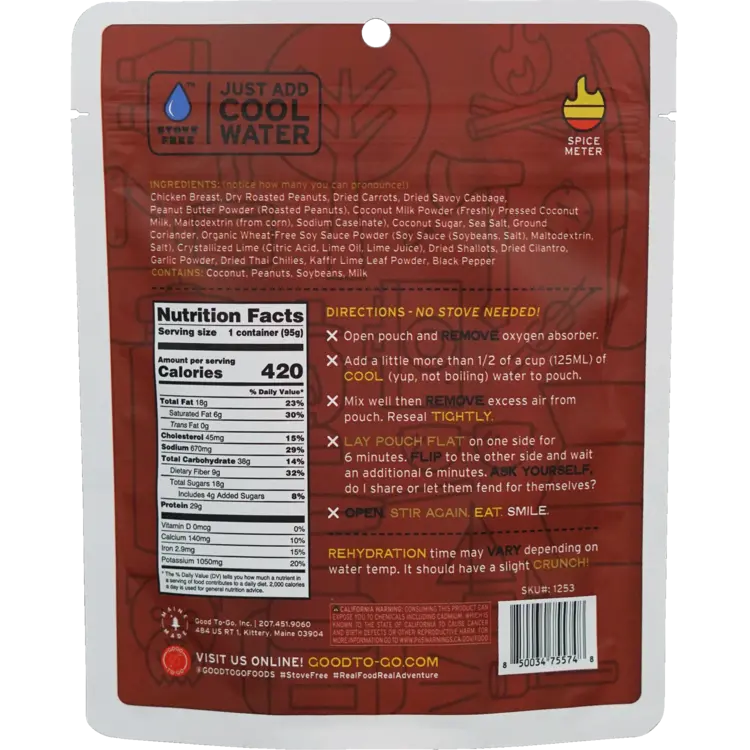 Good To-Go Peanut Chicken Salad Dehydrated Meal - Single