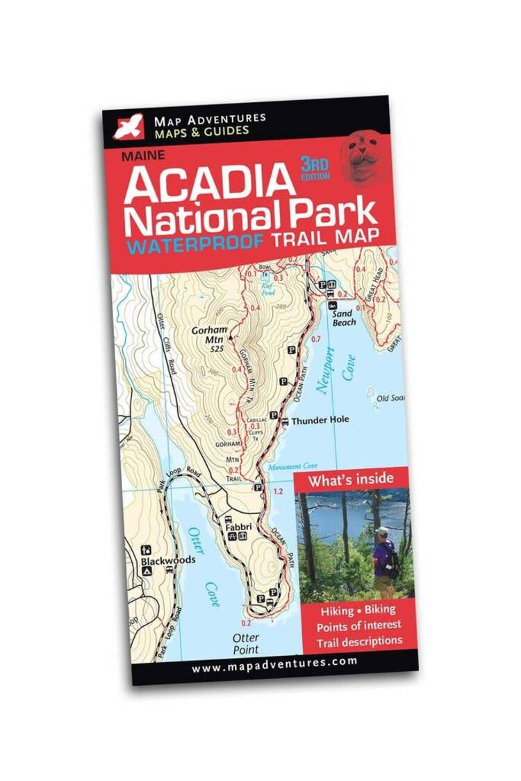 Map Adventures Acadia National Park Waterproof Trail Map 4th Edition