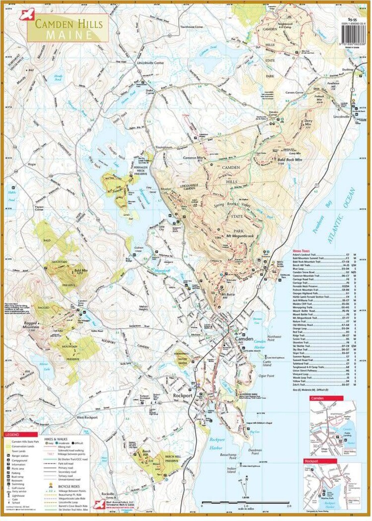 Map Adventures Camden Hiking and Biking Waterproof Trail Map 2nd Edition