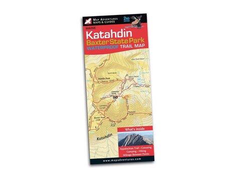 Map Adventures Katahdin Baxter State Park Waterproof Trail Map