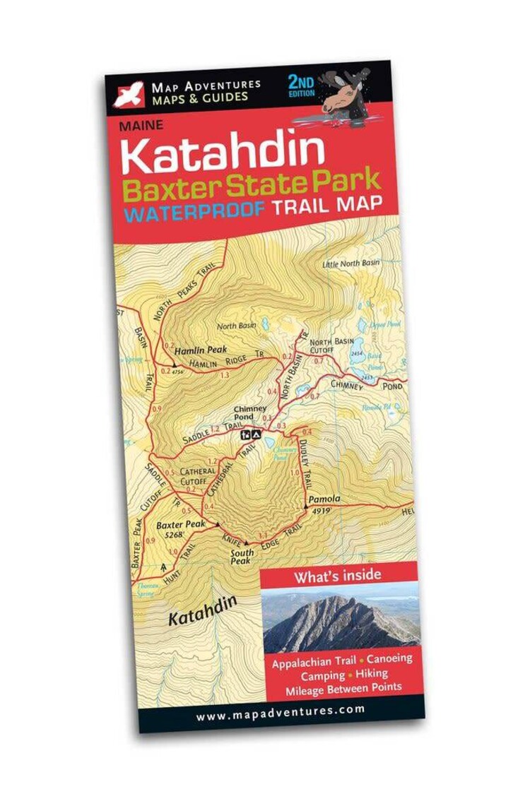 Map Adventures Katahdin Baxter State Park Waterproof Trail Map