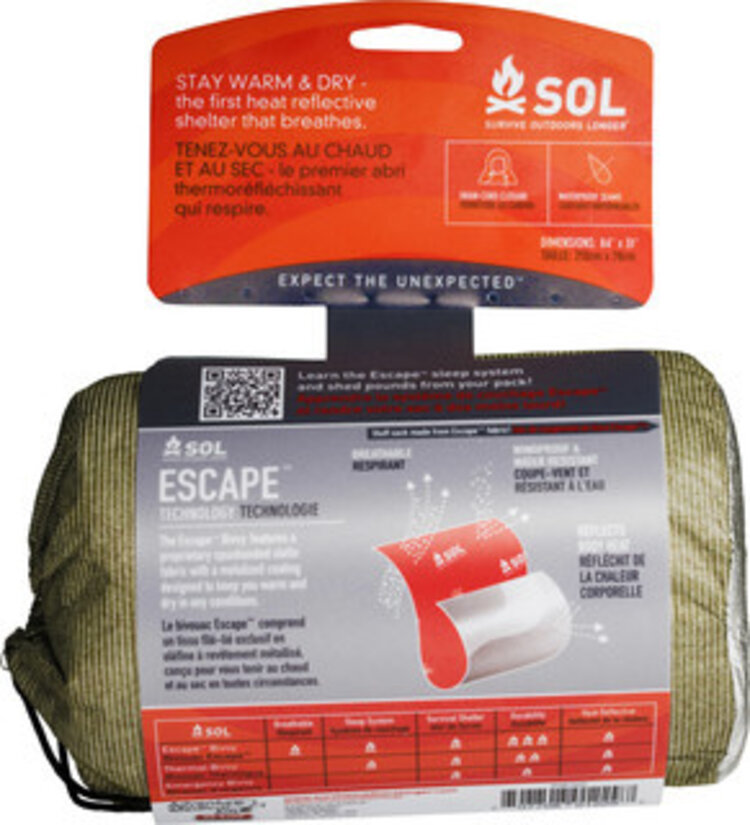 SOL Survive Outdoors Longer Escape Bivvy OD Green
