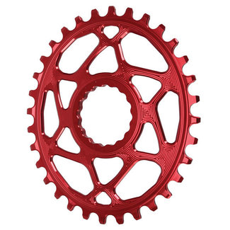 absoluteBLACK absoluteBLACK Chainring 32T, Oval, RaceFace Cinch, 6mm Offset (Non-Boost) Red