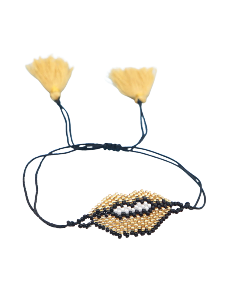 CB Designs Gold Lips Bracelet