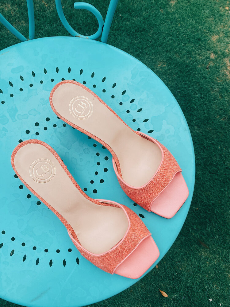 CB Designs Ravello coral raffia