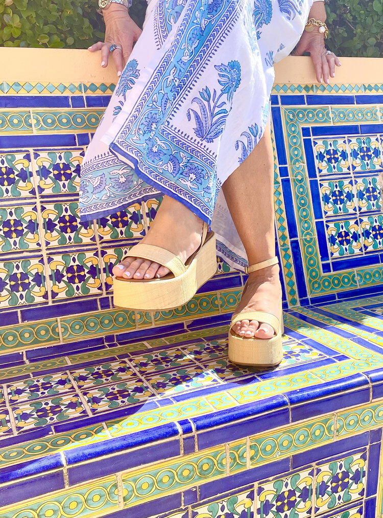 CB Designs Amalfi raffia wedge