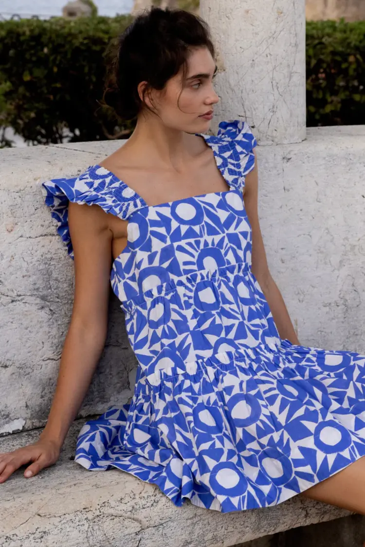 OLIPHANT 3155P Smocked square neck mini