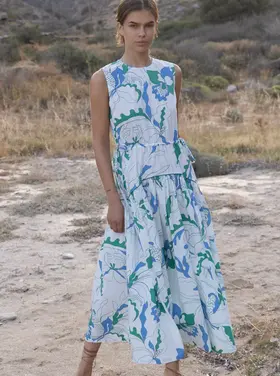 OLIPHANT Sleeveless piped maxi