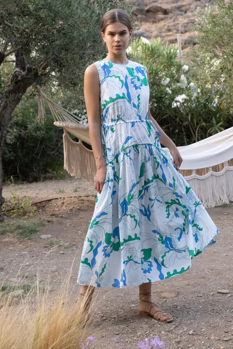 OLIPHANT 3230P Sleeveless piped maxi