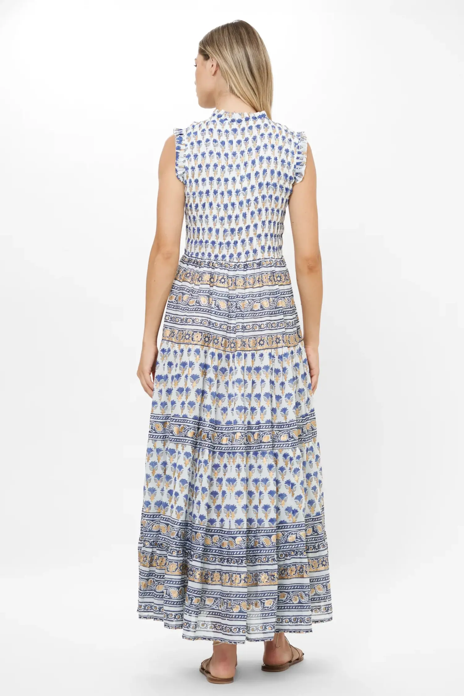 1141 sleeveless smocked maxi - C.ORRICO