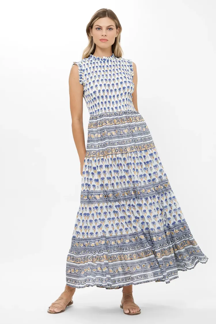 OLIPHANT 1141 sleeveless smocked maxi