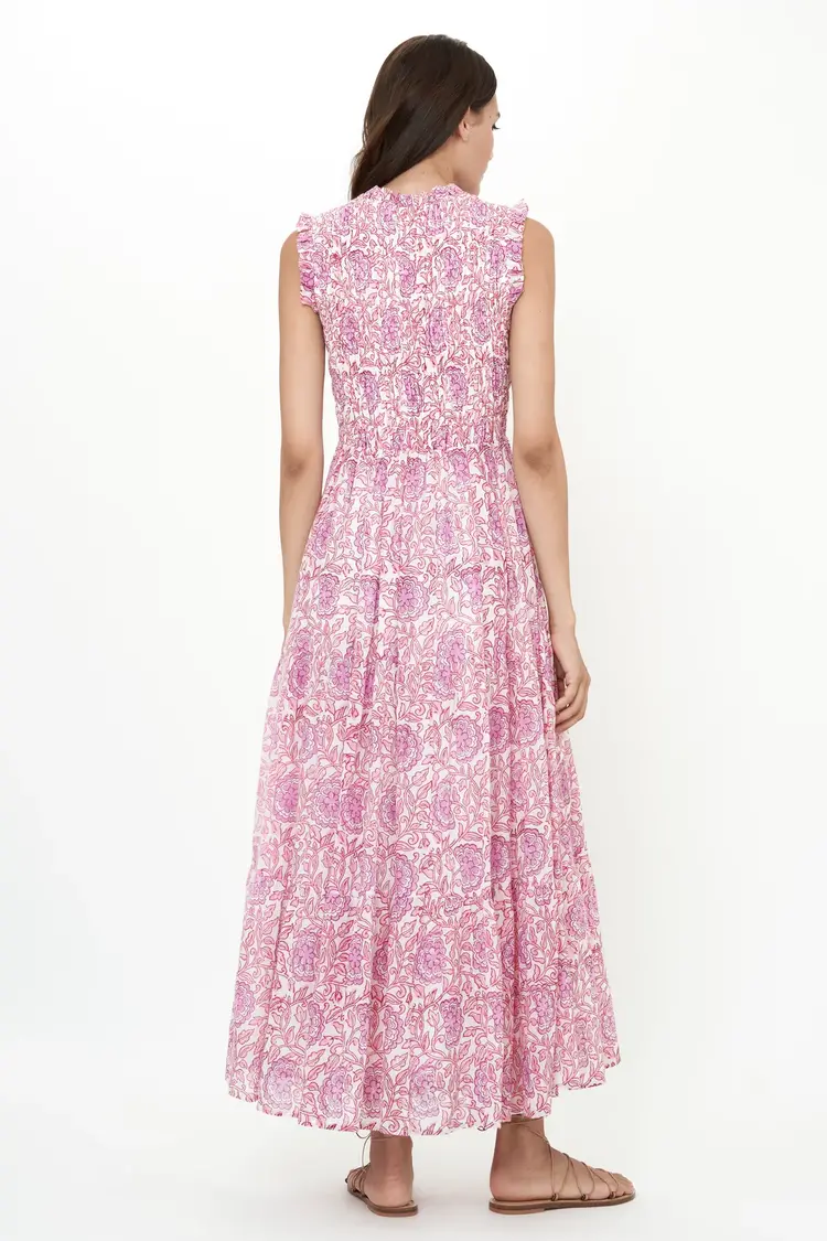 OLIPHANT 1141 sleeveless smocked maxi