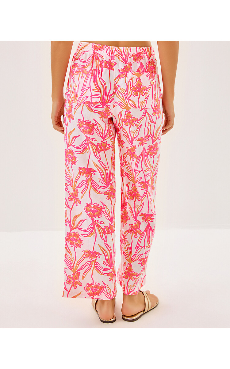 Lilly Pulitzer 015558 BRAWLEY LINEN CROP PANT