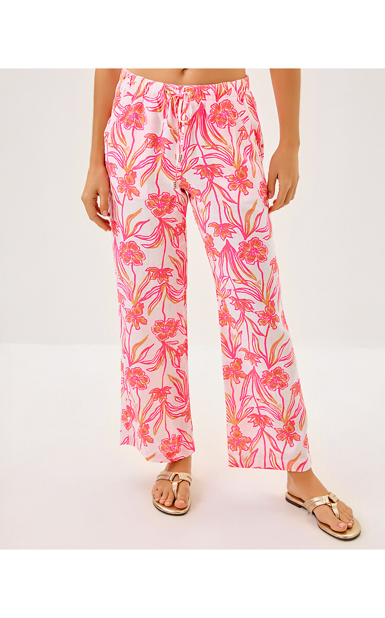Lilly Pulitzer 015558 BRAWLEY LINEN CROP PANT
