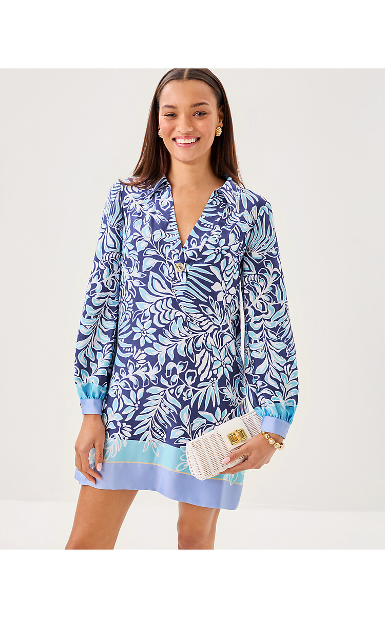 Lilly Pulitzer 016146 IRALANNE LONG SLEEVE POPOVER DRESS